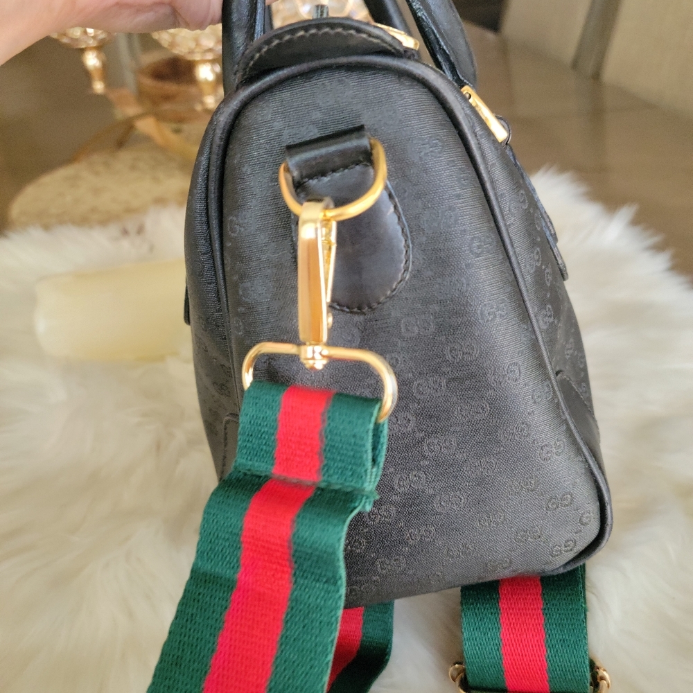 100% Authentic Gucci vintage web sherry line Boston bag - Picture 3 of 16